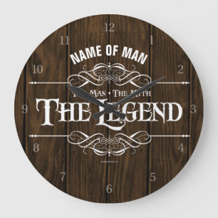 Relógio Grande The Man, The Myth, The Legend Large Clock