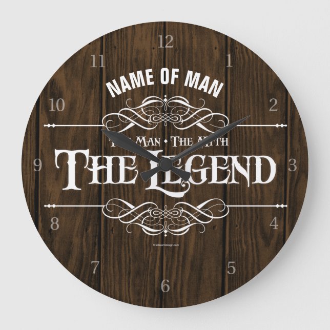 Relógio Grande The Man, The Myth, The Legend Large Clock (Frente)