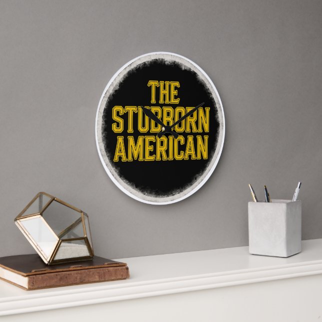 Relógio Grande The Stubborn American Bold Emblem Clock (Escritório)