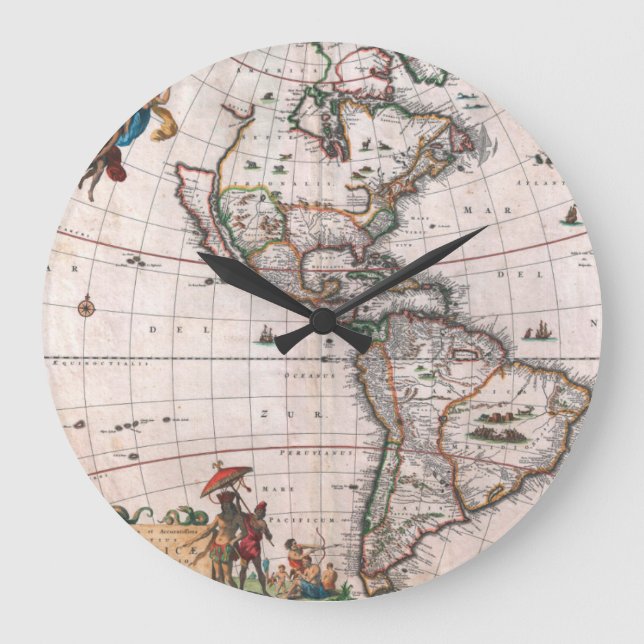 Relógio Grande The Visscher map of the New World (Frente)
