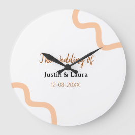 Relógio Grande The wedding of add bride groom name date peach