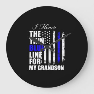 Relógio Grande Thin Blue Line Police Flag Back The Blue
