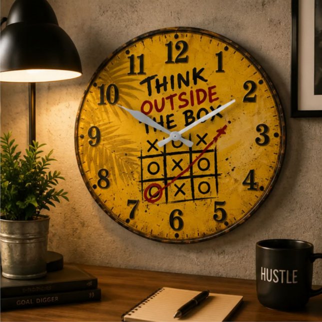 Relógio Grande Think Outside the Box Motivational Office Decor (Criador carregado)