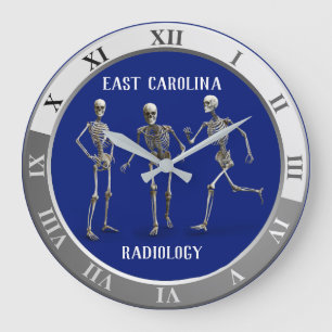 Relógio Grande Three Skeletons in Action Your Department Name