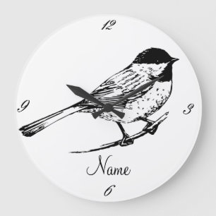 Relógio Grande Thunder_Cove de Chickadee com prego preto
