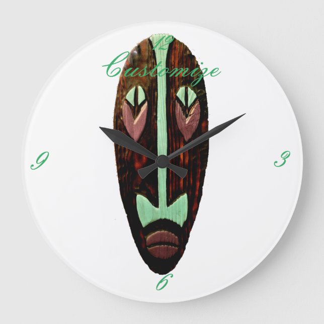 Relógio Grande Thunder_Cove de Máscara Longa Tiki (Frente)