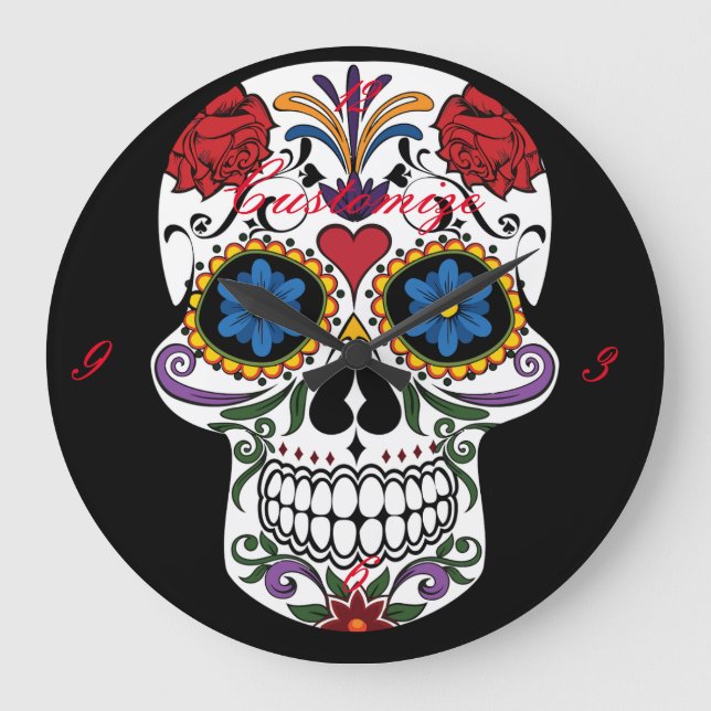 Relógio Grande Thunder_Cove do Crânio Humano Decorrido (Frente)