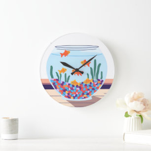 Relógio Grande Tigela de peixe