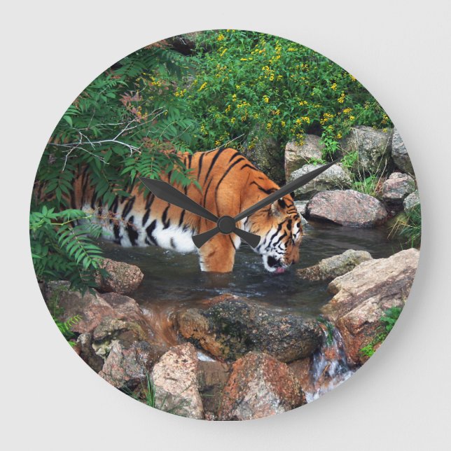 Relógio Grande Tigre de Bebendo de queda (Frente)