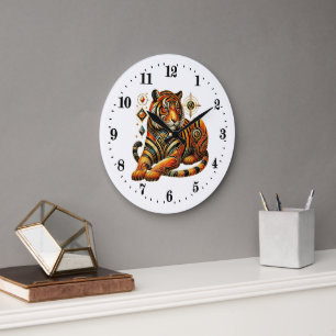Relógio Grande Tigre de deco de arte elegante
