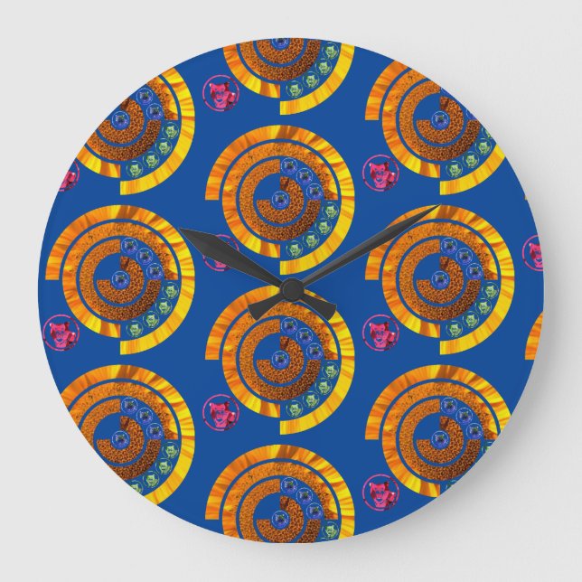 Relógio Grande tigres tremendamente bonitos (Frente)