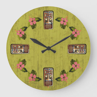 Relógio Grande Tiki Party Wall Clock