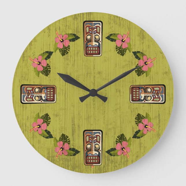 Relógio Grande Tiki Party Wall Clock (Frente)