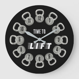 Relógio Grande Time to Lift Kettlebell Wall Clock