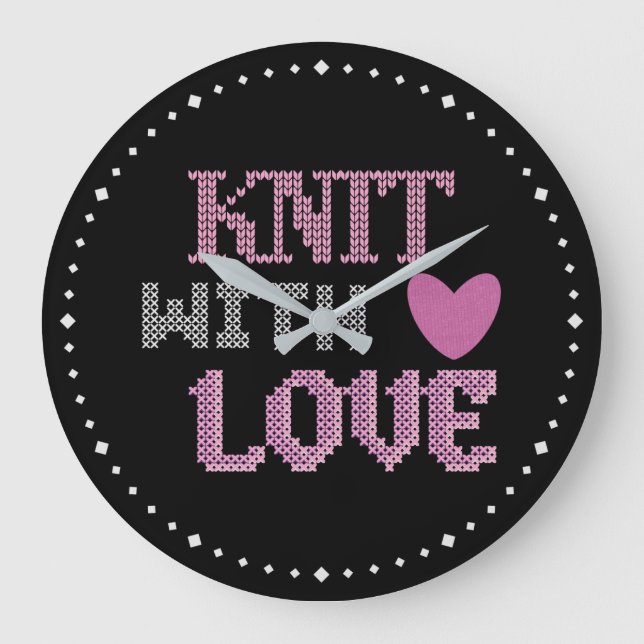 Relógio Grande Tinta-rosa branca e branca, com amor (Frente)