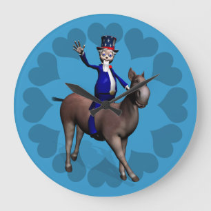 Relógio Grande Tio Sam Andando Em Donkey