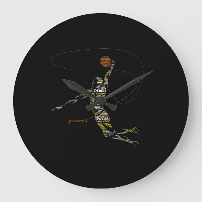 Relógio Grande Tipografia de Basquete da Grandeza (Frente)
