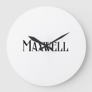 Relógio Grande Tipografia Moderna Nome da Família Negra