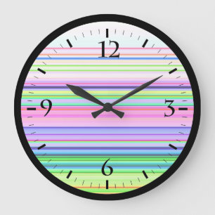 Relógio Grande Tiras de neon coloridas a quente