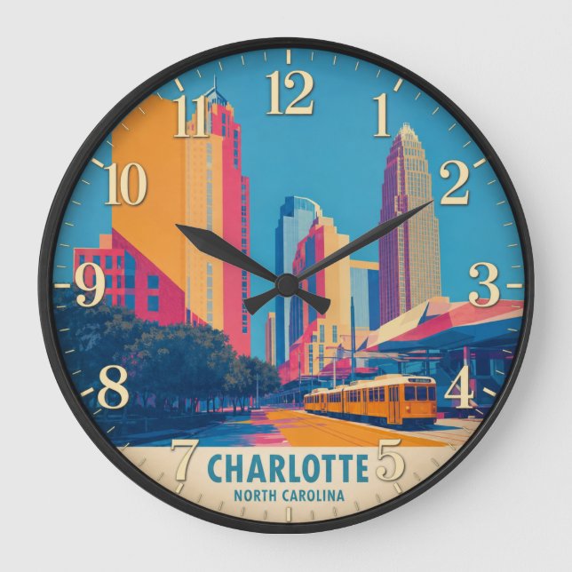 Relógio Grande **Title (Zazzle SEO Optimized)** Charlotte North C (Frente)