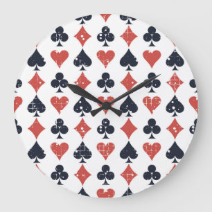 Relógio Grande Tocando Cartões: Grunge Abstrato Patterno