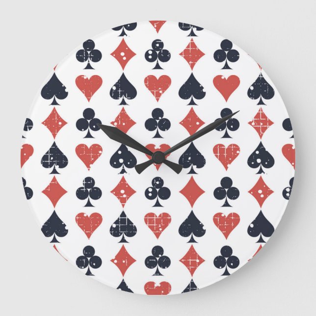 Relógio Grande Tocando Cartões: Grunge Abstrato Patterno (Frente)