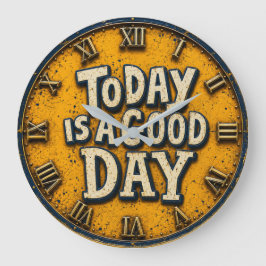 Relógio Grande Today Is a Good Day Inspirational Positive Quote