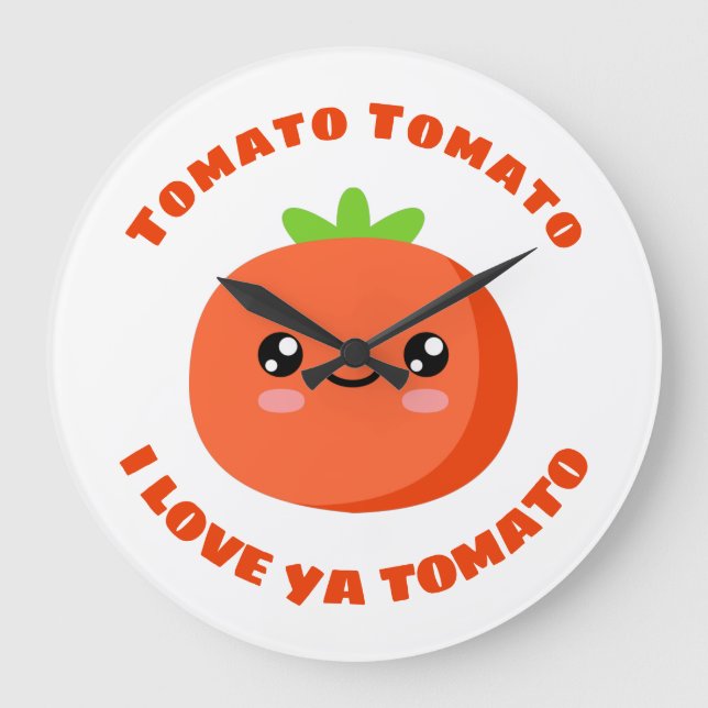Relógio Grande Tomato de tomate eu te amo Tomato (Frente)