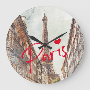 Relógio Grande Torre Eiffel de Paris Moderna