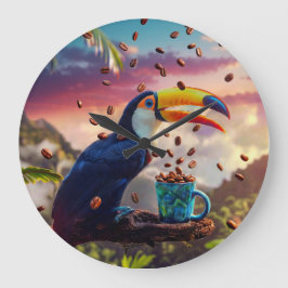 RELÓGIO GRANDE TOUCAN DA FLORESTA TROPICAL - VIDA SELVAGEM