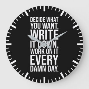 Relógio Grande Trabalhe Todos Os Dias - Gym, Hustle, Sucesso