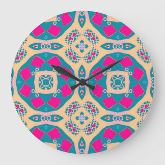 Relógio Grande Tradicional, patchwork peruano, padrão de azulejo