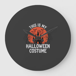 Relógio Grande Traje de Halloween Castelo Assombrado Design Vetor