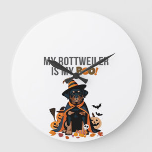 Relógio Grande Traje de Halloween para Rottweiler Meu Rottweiler