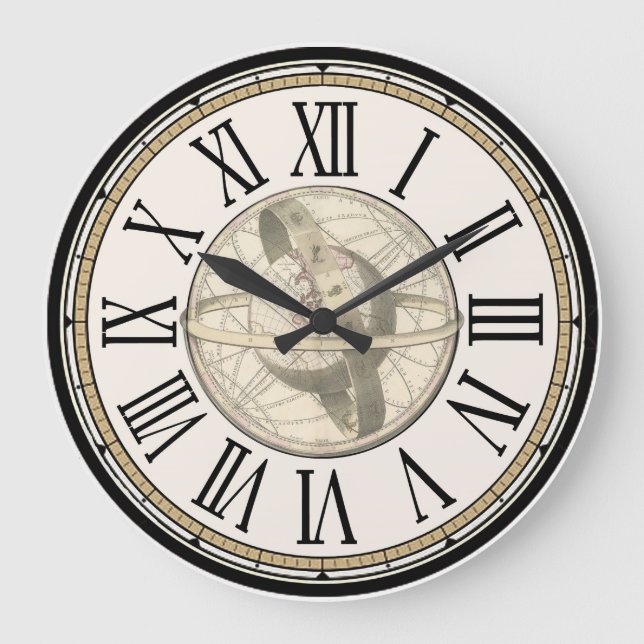 Relógio Grande Trancinho Planetário de Órbita Steampunk (Frente)