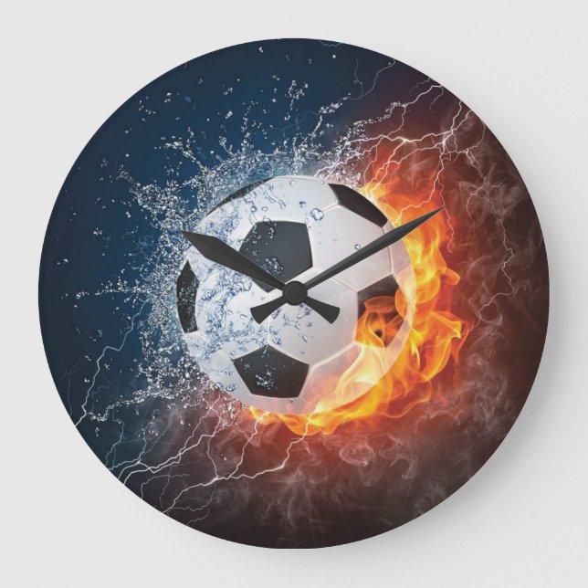 Relógio Grande Travesseiro decorativo Flaming de Futebol/Bola de  (Frente)