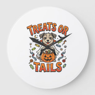 Relógio Grande Travessuras de Doces de Cachorro no Halloween