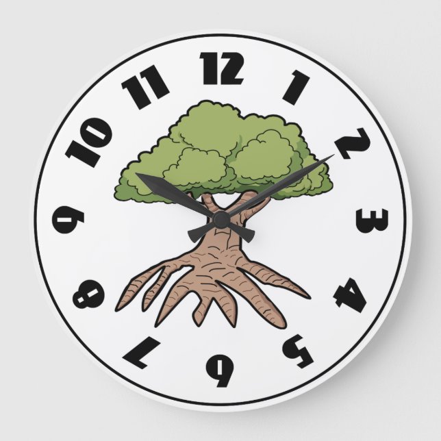 Relógio Grande Tree With Long Roots Clock (Frente)
