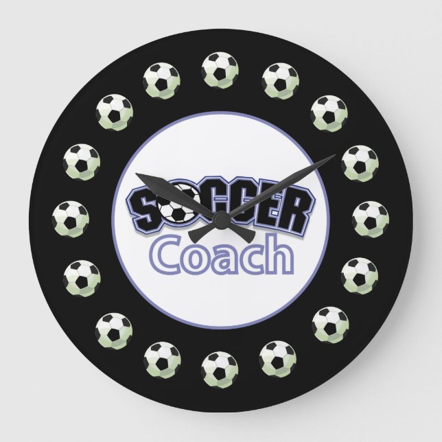 Relógio Grande Treinador De Futebol Obrigado, Bolas (Frente)