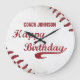 Relógio Grande Treinador Feliz Aniversário Grande Grunge Baseball (Front)