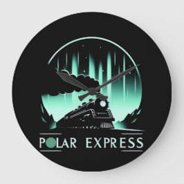 Relógio Grande Trem Polar Express Elegante