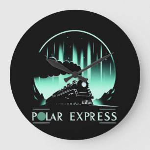 Relógio Grande Trem Polar Express Elegante