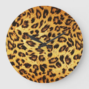 Relógio Grande Trendy Leopard: Padrão de Design da pele.