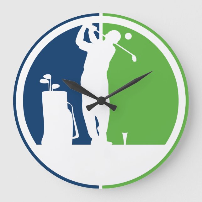 Relógio Grande Trendy Men Modern Golf Theme Wall Clocks (Frente)