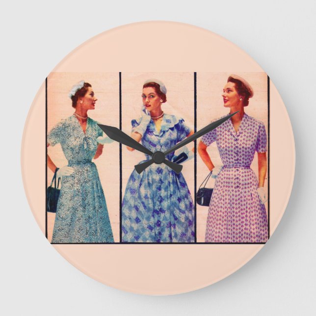 Relógio Grande três 1953 vestidos - roupa do vintage (Frente)