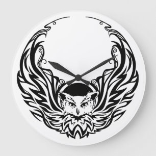 Relógio Grande Tribal Owl