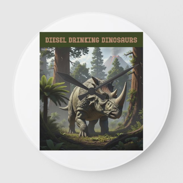 Relógio Grande Triceratops furtivos (Frente)