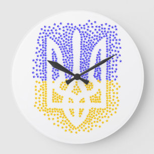 Relógio Grande tridente tryzub da heráldica ucraniana espalhando 