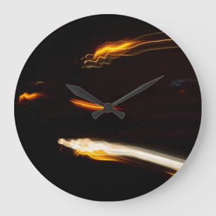 Relógio Grande Trilhas de Luz de Movimento Abstrato Longa Exposiç