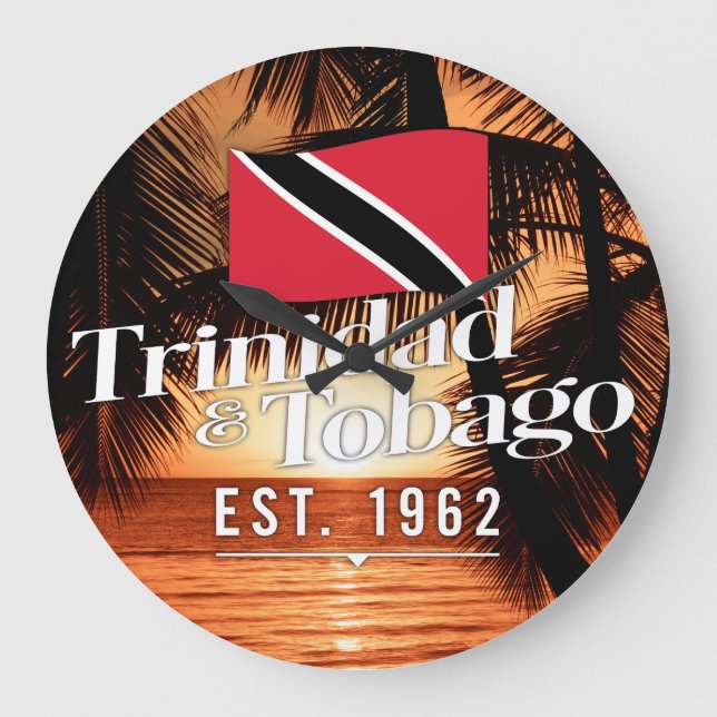 Relógio Grande "Trinidad e Tobago Est. Sunset De 1962" Com Sinali (Frente)